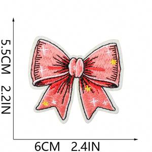Iron on Embroidery Polyester Thread Fabric Artistic Bow Patch for Hair <b>Clip</b> Bag DIY Decoration - Product Image 3