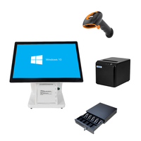 Caisse enregistreuse tactile POS tout-en-un, système POS Windows avec imprimante, écran 15,6 pouces, Wi-Fi 6, NFC