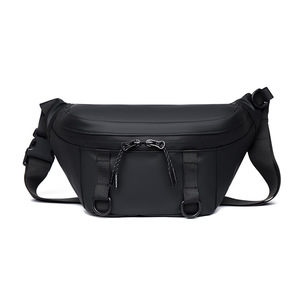 Sac banane unisexe en PU résistant à l'eau, sac de poitrine multifonctionnel, sac bandoulière zippé pour la course et l'usage quotidien - Product Image 3