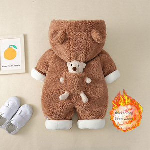 <strong>Baby</strong> <strong>Winter</strong> <strong>Clothes</strong> With Thick Hat Outdoor Crawling Suit Newborn Cartoon Warm Jumpsuit Infant Cotton-padded <strong>Clothes</strong> Rompers - Product Image 3