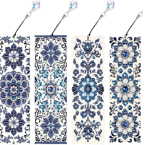 Segnalibro all'ingrosso in PET <span class=keywords><strong>sottile</strong></span> 5D con decorazione artigianale di strass a forma di piuma per pittura diamante - Product Image 1
