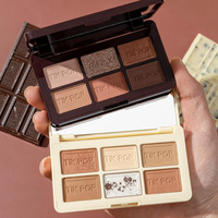 Palette de fards à paupières à six couleurs en gros miroir pliable marque privée miroitant mat meilleure palette de fards à paupières fantaisie