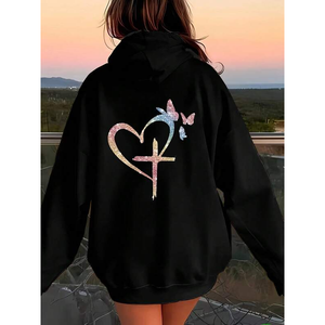 Custom Logo Active Workout Fleece Pullover Sweatshirts Cotton Heavyweight Oversized Cotton Hoodie for Women - Product Image 6