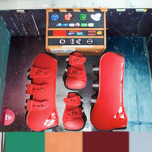 รองเท้าป้องกันข้อเท้าม้าแบบทนทาน สำหรับขาหน้าและขาหลัง พร้อมสายรัด วัสดุ PU หลายสี - Product Image 3