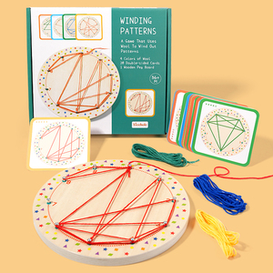 Géoplanche en bois - <span class=keywords><strong>Jeu</strong></span> de corde Montessori pour enfants et tout-petits, création de formes éducatives, casse-tête, jouet STEM, géoplanche - Product Image 4