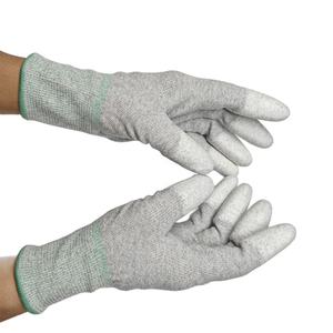 Mediano M Tamaño 8 Fibra de carbono Poliéster ESD PU Top Fit Guantes para uso en laboratorio - Product Image 6