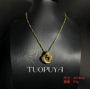 Ensemble collier et boucles d'oreilles en or de style européen et américain, bijoux sertis de diamants - Product Image 3