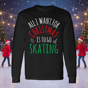 Maglietta a maniche lunghe per pigiama natalizio coordinato per la famiglia Skating Skate Group - Product Image 4