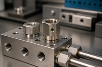 Adaptador de Acoplamiento Rápido de Titanio de Alta Precisión, Grado 5 Ti-6Al-4V, Mecanizado CNC Personalizado, Resistente a la Corrosión y Alta Presión