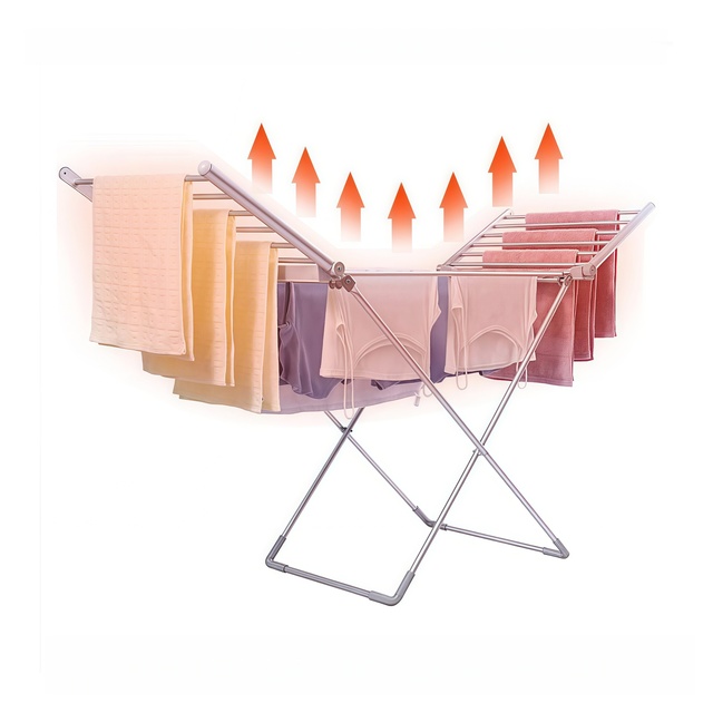 JANKO 18 Aluminum Bars Foldable Laundry Electric Heated Clothes Drying Rack Airer