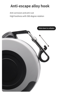 Laisse de <span class=keywords><strong>chien</strong></span> rétractable en alliage et polyester - Durable 3M/5M Réglable Rayée Charmante Laisse de dressage mains libres - Product Image 6