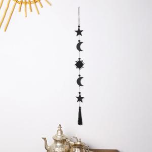 Decorazioni Moon bohémien cestino da parete di lusso fatto a mano macramè e metallo verticale Art decoro per soggiorno decorazioni per la casa - Product Image 3