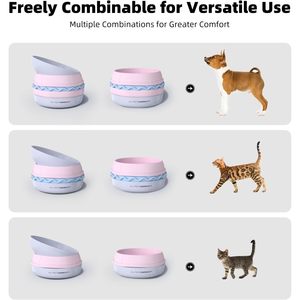 Juego de cuencos para perros Superdesign, forma de hamburguesa de 6,1 pulgadas, apilables para perros y gatos, plato de alimentación multifuncional - Product Image 3