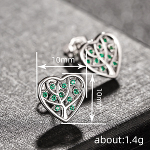 Orecchini a Forma di Cuore e Foglia per Donne, Accessori per Orecchie Semplici e alla Moda per Uso Quotidiano - Product Image 3