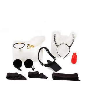 Kit d'esclavage Formation Esclave Silicone Bâillon Boule Métal Queue Plug Anal Collier Chat Esclave Fournitures Amusantes Pour Femme - Product Image 1
