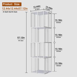 Phòng ngủ phòng khách 5-Tier tủ sách cao hẹp kim loại kệ sách lưu trữ Organizer hiển thị Công Nghiệp Đứng kệ đơn vị - Product Image 2