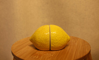 Ensemble Adorable de salière et de poivre en forme de citron jaune, pot à sel et poivre en céramique