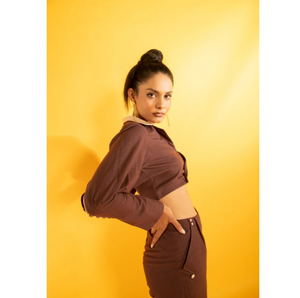 เสื้อเบลเซอร์ครอปสำหรับผู้หญิง เสื้อเบลาส์ฤดูร้อนมีสไตล์ แฟชั่นลำลองสำหรับงานปาร์ตี้ เสื้อเชิ้ตใส่ออกงานเก๋ไก๋ น้ำหนักเบา - Product Image 2