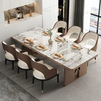 Moderne Villa Esszimmermöbel Rechteckiger Luxus-Esstisch Stuhl-Set Hotel Restaurant 8 10 6 Sitzer Esstisch-Set