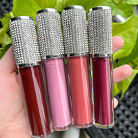 Luxe avec diamants oem cosmétiques vente en gros brillant à lèvres personnalisé marque privée brillant à lèvres mat crème rouge à lèvres liquide rouge à lèvres