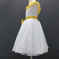 Robe tutu de performance professionnelle personnalisée pour les enfants de tous âges Longue tenue de danse brillante avec ceinture à nœud pour la scène