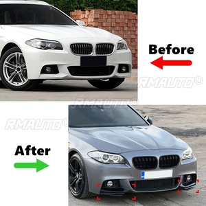 ลิ้นกันชนหน้าสีดำเงา สปอยเลอร์ดิฟฟิวเซอร์ ชุดแต่งสำหรับ BMW ซีรีส์ 5 F10 F11 M Sport 520i 530i ปี 2011-2017 - Product Image 4
