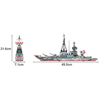 WOMA TOYS Factory C0159 725PCS briques flotte de guerre frégate escorte navire de combat navires blocs de construction cuirassé pour adulte