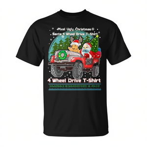 Camiseta Pixel Ugly Christmas Santa 4 Wheel Drive - Product Image 2