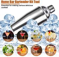Ensemble d'outils de bar professionnels 23 pièces, kit de barman en acier inoxydable, shaker à cocktails 550/750 ml avec support en bambou