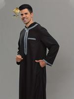 Robe décontractée à manches longues pour hommes arabes, en matériaux haut de gamme, HARAMAIN, design à capuche tendance, broderie marocaine, légère et à séchage rapide