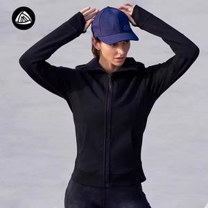 Luckpanther Fitness col montant Gym Blouse extensible entraînement course femmes Yoga veste pleine fermeture éclair manches vestes de sport - Product Image 3