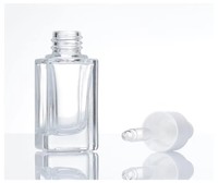 Flacons compte-gouttes carrés prêts à l'emploi 10ml 15ml pour huiles essentielles, crèmes visage et soins de la peau, gouttes pour les yeux avec sérigraphie