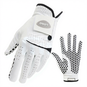 Gants de golf en cuir véritable anti-transpiration avec paume texturée, tissu respirant, imperméables, ajustement flexible pour usage professionnel - Product Image 1