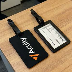 Étiquettes de bagages en PVC personnalisées de haute qualité, tendance 2026, best-seller, étiquettes carrées imprimées durables avec logo en relief - Product Image 4