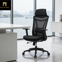 Style industriel noir 360 °   Chaise de direction pivotante moderne, simple et luxueuse pour PDG, patron ou cadre supérieur
