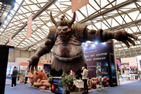 Monstre gonflable animatronique géant pour parc d'attractions avec mouvements flexibles