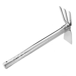 Râteau de jardin en acier inoxydable à 3 dents, outil agricole pour le désherbage, le creusement et la plantation, utilisation en extérieur - Product Image 5