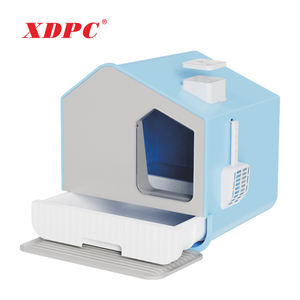 Grote Huisvormige Huisdiertraining Handig Schoonmaken Ingesloten Plastic Kattenbak - Product Image 1