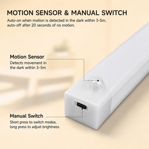 Modern 5V Type-C rechargeable PIR <b>motion</b> <b>sensor</b> <b>LED</b> cabinet <b>light</b> with wireless magnetic attachment for living room furniture - Product Image 4