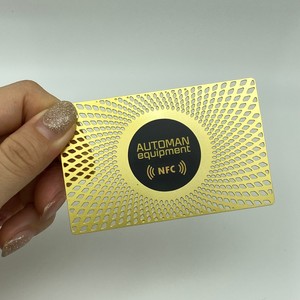 Tarjeta de regalo de metal dorado de lujo de acero barata personalizada del fabricante para negocios - Product Image 3
