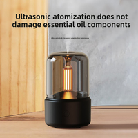 Diffuseur d'huiles essentielles électrique à ultrasons avec simulation de bougie LED, humidificateur silencieux, capacité de 120 ml, arrêt automatique