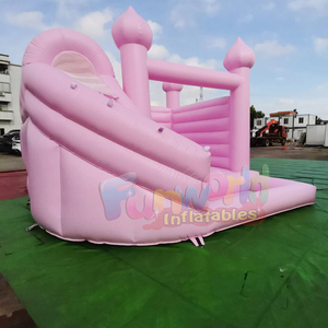 Castillo inflable rosa con tobogán y piscina de pelotas, combo para fiestas infantiles, castillo hinchable para exteriores - Product Image 3