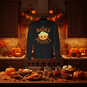 T-shirt à manches longues avec motif de purée de pommes de terre, costume d'Halloween, cadeau pour les amateurs de cuisine - Product Image 3