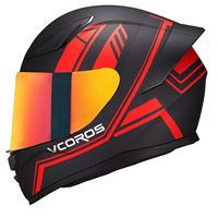Casque de moto intégral en ABS VF103 homologué DOT, léger pour adultes avec visière transparente - Course moto et utilisation sur route
