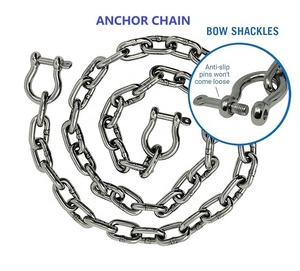 Stainless Steel 316 Marine DIN766 ISO4565 Standard Anchor Chain Diameter 1/2 Inch Rigging Kayak <b>Yacht</b> Boat Hardware Accessories - Product Image 2