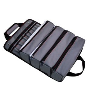 Sac à outils multi-poches avec 5 poches zippées, sac de rangement pour outils robuste et enroulable pour mécaniciens, électriciens et bricoleurs - Product Image 2