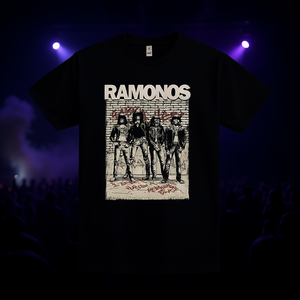 T-shirt con grafica della band Ramonos, nera, unisex, taglia grande per adulti, articoli musicali - Product Image 3