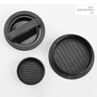 Presse à Hamburger 3-en-1 Écologique en ABS pour Viande Hachée et Moule à Smash Burger avec Papier Ciré – Vente en Gros