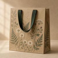 Sacs en papier personnalisés haut de gamme pour produits de beauté avec poignées en ruban, fabrication artisanale de qualité supérieure et sacs de shopping laminés brillants