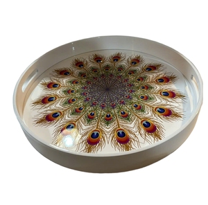 Plateau en laque élégant, artisanal, en bois, décoratif, pour la décoration intérieure, la restauration professionnelle et les cadeaux de luxe - Product Image 1